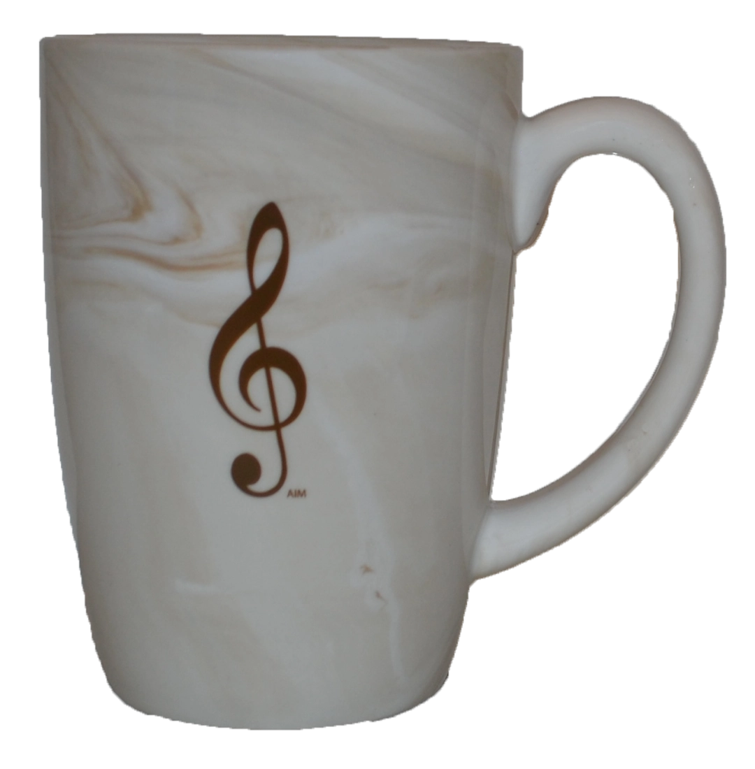 Treble Clef Coffee Mug -  Marbleized Brown