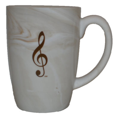 AIM Gifts - Treble Clef Coffee Mug -  Marbleized Brown
