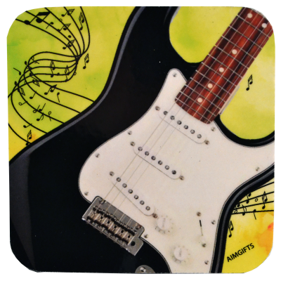 AIM Gifts - Sous-verre carr en vinyle  image de guitare lectrique