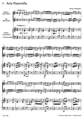 Europaische Barockmusik zur Weihnachtszeit (European Baroque Music at Christmas Time) - Schweizer - Recorders/Basso Continuo - Score/Parts