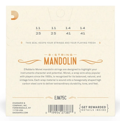 EJM75C Mandolin Medium Plus Strings Set - 11-41