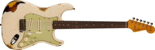 1960 Stratocaster Heavy Relic, Rosewood Fingerboard - Aged Olympic White over 3-Color Sunburst