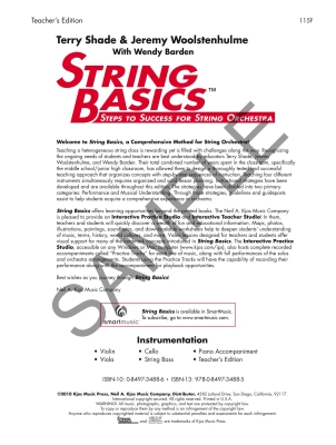 String Basics Book 1 - Shade /Barden /Woolstenhulme - Teacher\'s Edition - Book
