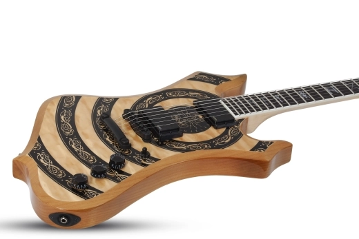 Wylde Nomad Norse Dragon Electric Guitar - RawTop