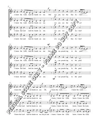 I Know the Lord Laid His Hands on Me - Spiritual/Smail - SATB