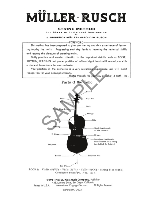 Muller-Rusch String Method Book 1 - Cello - Book