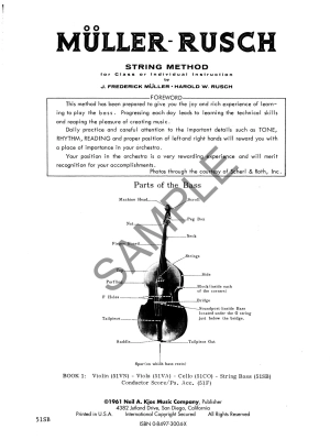 Muller-Rusch String Method Book 1 - String Bass - Book