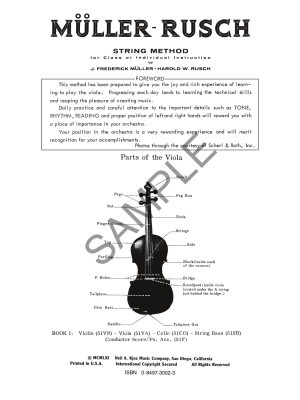 Muller-Rusch String Method Book 1 - Viola - Book