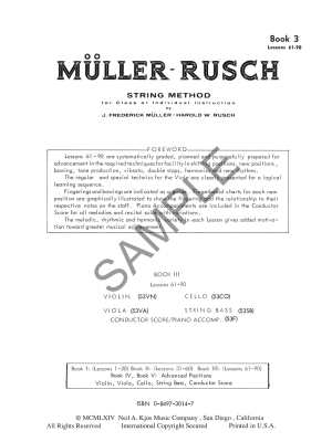 Muller-Rusch String Method Book 3 - Viola - Book