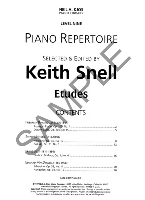 Piano Repertoire: Etudes, Level 9 - Snell - Piano - Book