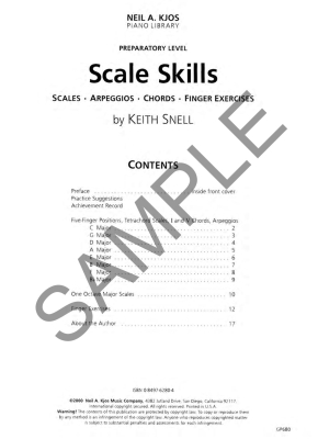 Scale Skills, Preparatory Level - Snell - Piano - Book