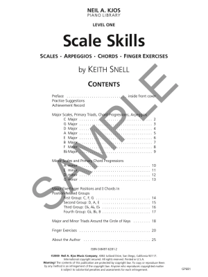 Scale Skills, Level 1 - Snell - Piano - Book