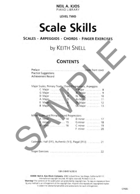 Scale Skills, Level 2 - Snell - Piano - Book