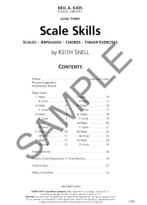 Scale Skills, Level 3 - Snell - Piano - Book