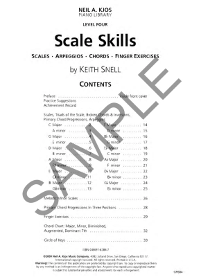 Scale Skills, Level 4 - Snell - Piano - Book