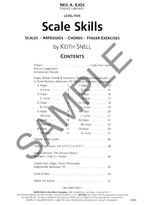 Scale Skills, Level 5 - Snell - Piano - Book