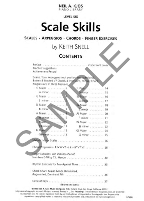 Scale Skills, Level 6 - Snell - Piano - Book