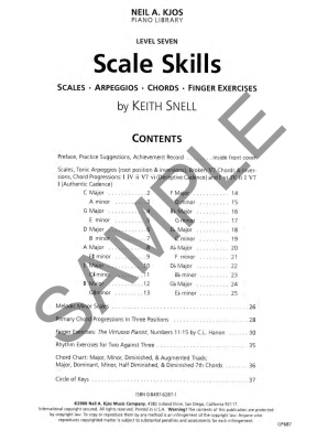 Scale Skills, Level 7 - Snell - Piano - Book