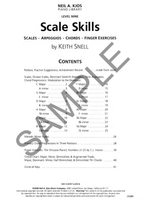 Scale Skills, Level 9 - Snell - Piano - Book