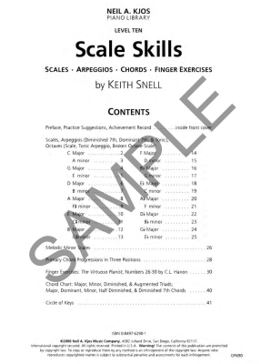 Scale Skills, Level 10 - Snell - Piano - Book