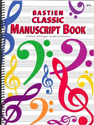 Kjos Music - Bastien Classic Manuscript Book - Bastien - 10 Stave - Book