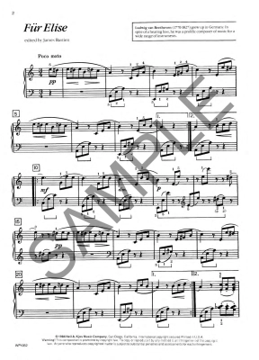 Fur Elise - Beethoven/Bastien - Piano - Sheet Music