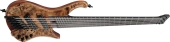 EHB Ergonomic Headless 6-String Multiscale Electric Bass Guitar with Gigbag - Antique Brown Stained Low Gloss
