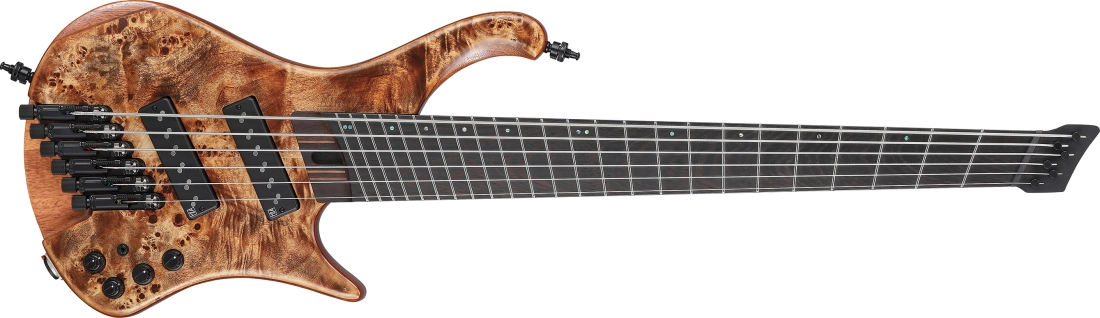 EHB Ergonomic Headless 6-String Multiscale Electric Bass Guitar with Gigbag - Antique Brown Stained Low Gloss