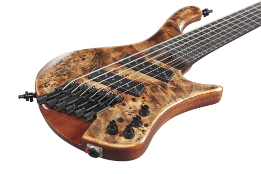 EHB Ergonomic Headless 6-String Multiscale Electric Bass Guitar with Gigbag - Antique Brown Stained Low Gloss