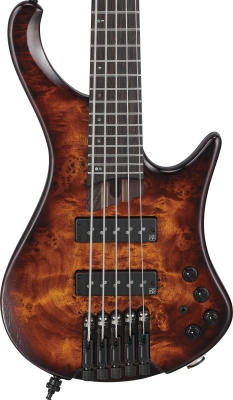 EHB Ergonomic Headless 5-String Electric Bass Guitar with Gigbag - Dragon Eye Burst Low Gloss