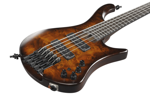EHB Ergonomic Headless 5-String Electric Bass Guitar with Gigbag - Dragon Eye Burst Low Gloss