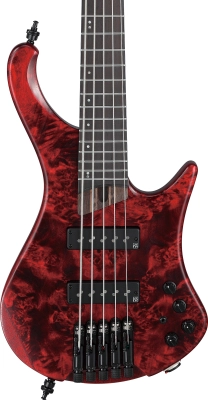 EHB Ergonomic Headless 5-String Electric Bass Guitar with Gigbag - Stained Wine Red Low Gloss