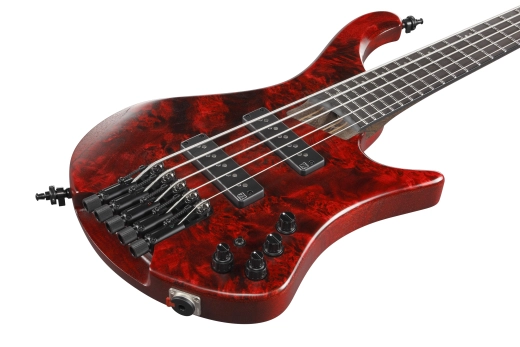 EHB Ergonomic Headless 5-String Electric Bass Guitar with Gigbag - Stained Wine Red Low Gloss