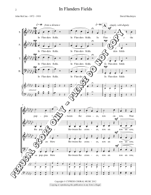 In Flanders Fields - McCrae/MacIntyre - SATB