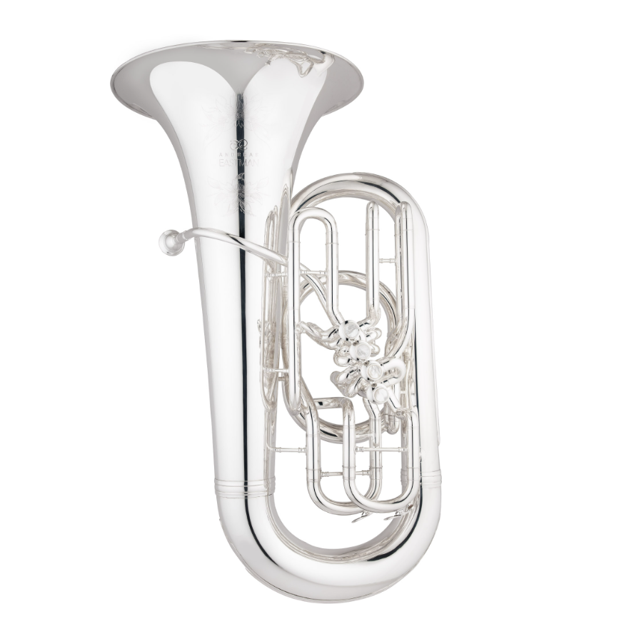 Professional EEB 4 Piston Tuba with 17\'\' Bell - Silver-Plated