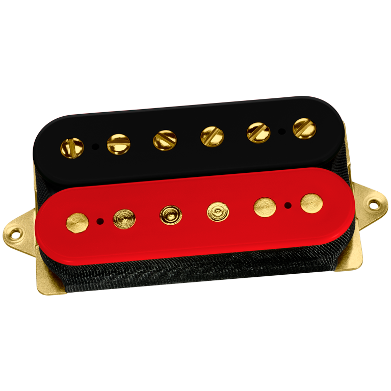 The Tone Zone Humbucker Pickup - Black/Red with Gold Poles