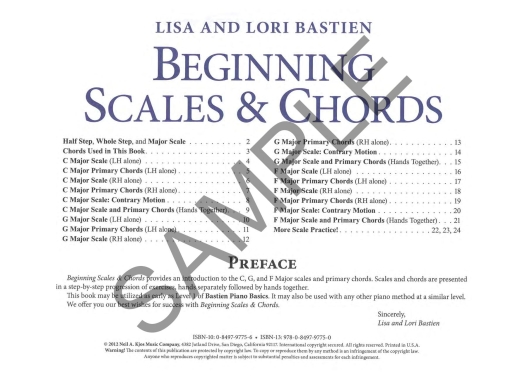 Beginning Scales and Chords, Book 1 - Bastien - Piano - Book