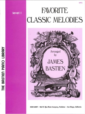 Kjos Music - Favorite Classic Melodies, Level 1 - Bastien - Piano - Book
