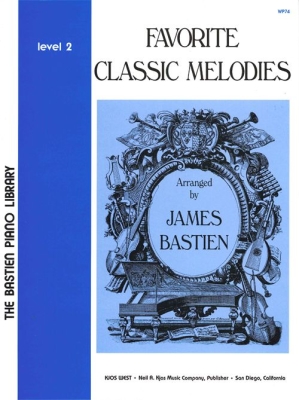 Kjos Music - Favorite Classic Melodies, Level 2 - Bastien - Piano - Book