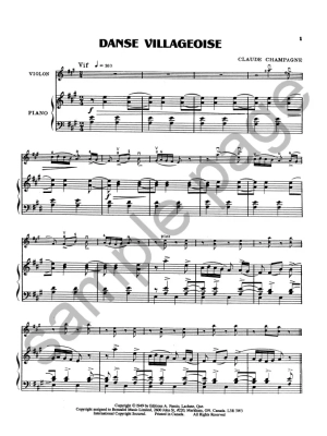 Danse Villageoise - Champagne - Violin/Piano - Sheet Music