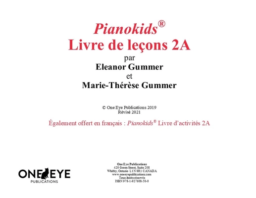 Pianokids Livre de lecons 2A (French Edition) - Gummer/Gummer - Piano - Book