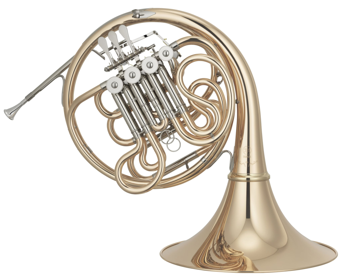 Professional Geyer Style Double Horn with Detachable Bell - Gold Brass