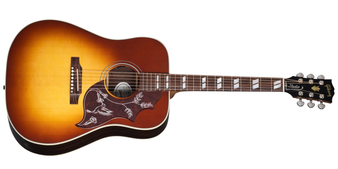 Hummingbird Studio Rosewood Acoustic/Electric Guitar with Hardshell Case - Satin Rosewood Burst