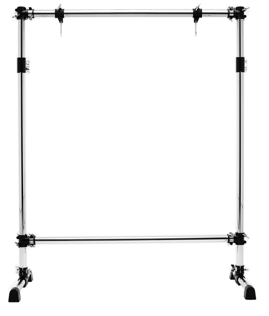 Straight Bar Gong Stand with Black Clamps