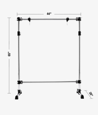 Straight Bar Gong Stand with Black Clamps