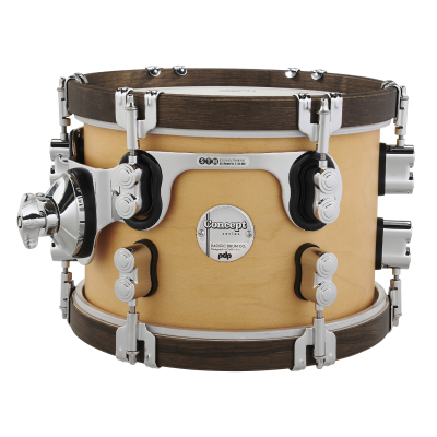 Pacific Drums - Concept Classic 7x10 Tom with Walnut Stain Hoops - Natural Stain