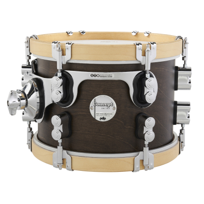 Pacific Drums - Concept Classic 7x10 Tom with Natural Stain Hoops - Walnut Stain