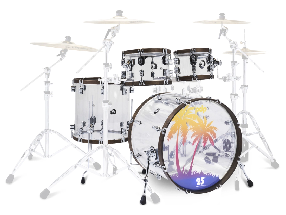 25th Anniversary Clear Acrylic 4-Piece Shell Pack (22,10,12,16)