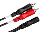 Stereo Breakout, 3.5 mm TRSF to Dual RCA, 6 inches