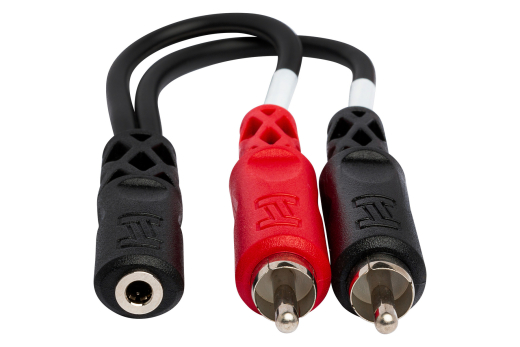 Stereo Breakout, 3.5 mm TRSF to Dual RCA, 6 inches